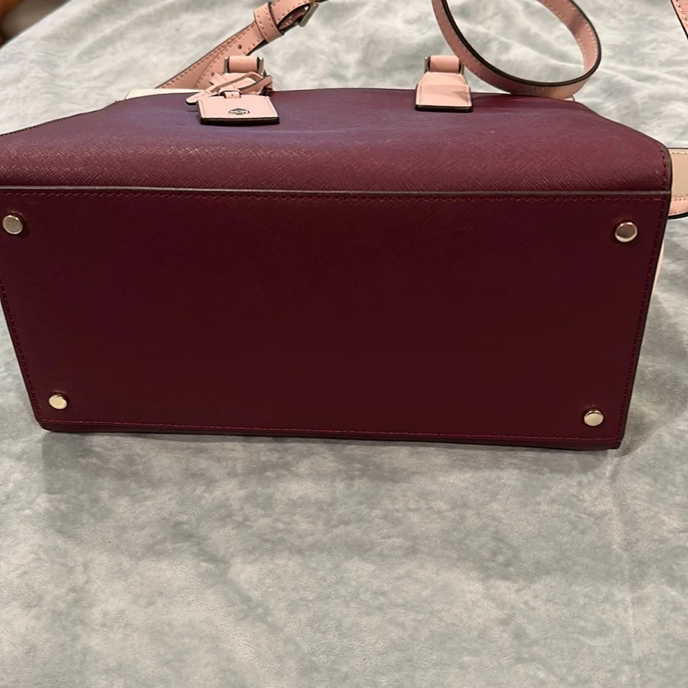 Kate Spade Cameron medium handbag with wallet oxblood/pink /ivory. NWT - Picture 6 of 10